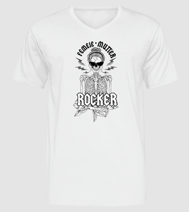 femeie - mutter - rocker model alb pe tricou