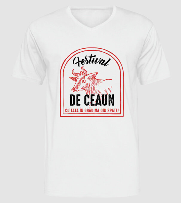 Festival de ceaun - cu tata în grădina din spate! model alb pe tricou