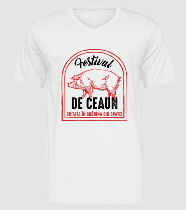 Festival de ceaun - cu tata în grădina din spate! model alb pe tricou
