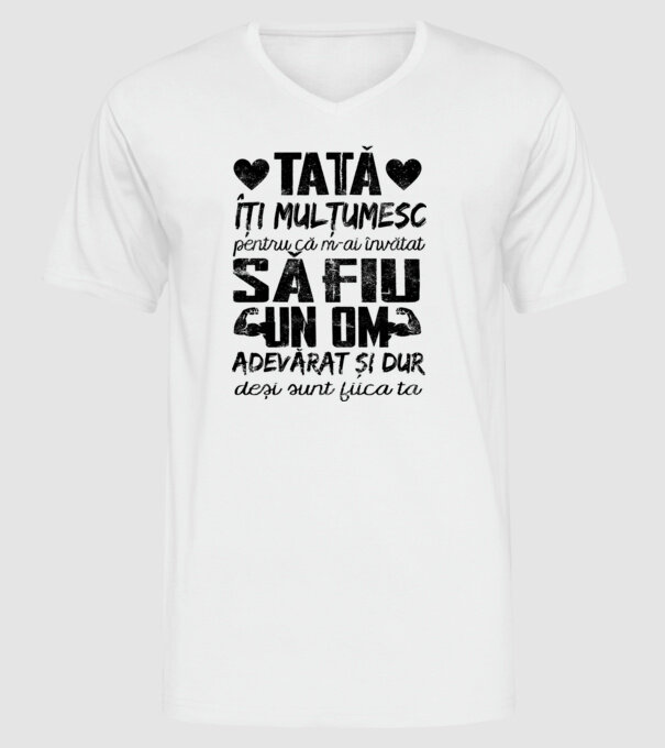 fiică crescută ca fiu Alb model alb pe tricou