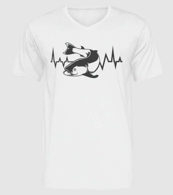 Fish model alb pe tricou