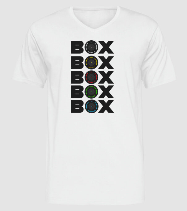 Forma1 box model alb pe tricou