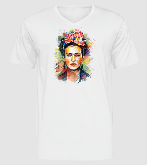 Frida Kahlo model alb pe tricou