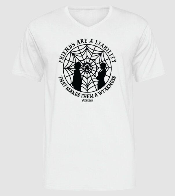 Friends are liability model alb pe tricou