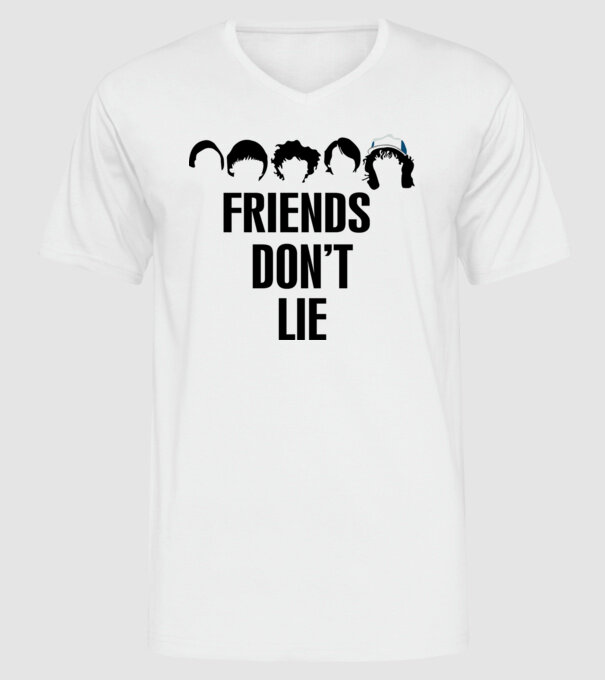 friends dont lie stranger things model alb pe tricou