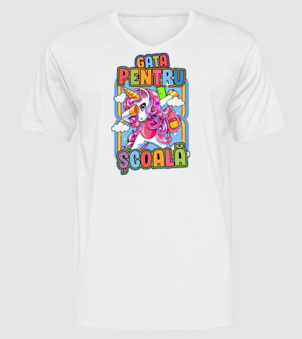 Gata pentru școală D1947707 model alb pe tricou