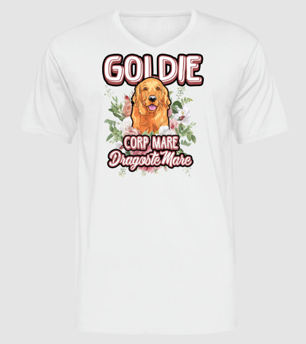 Goldie picioare mici dragoste mare model alb pe tricou