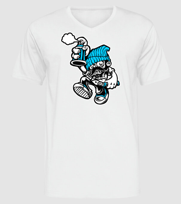 Graffiti model alb pe tricou