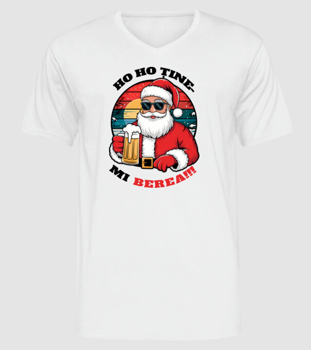 Ho ho ține mi berea! alb model alb pe tricou