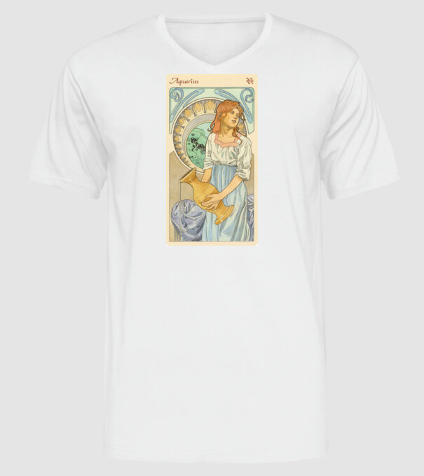 Horoscop Tarot VARSATOR model alb pe tricou