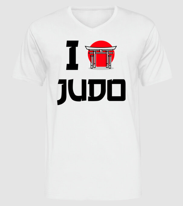 I love Judo model alb pe tricou