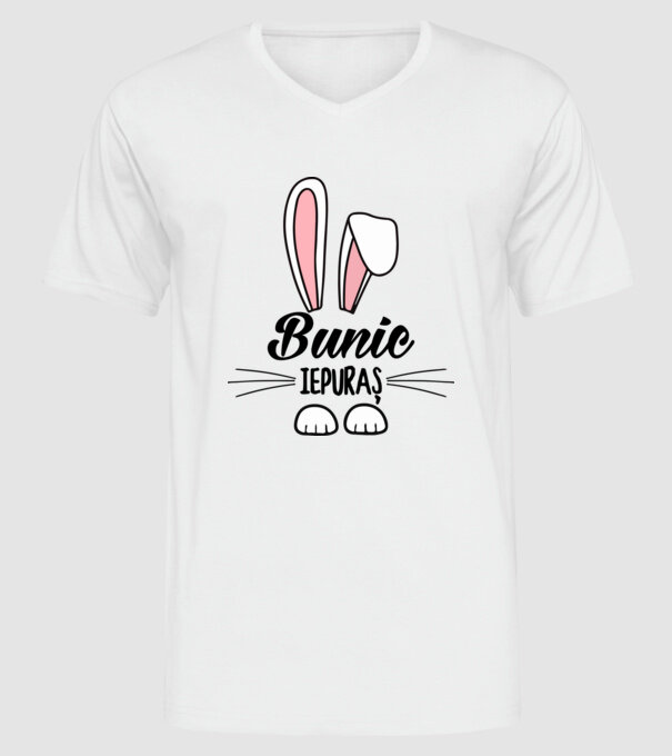 iepuraș bunic model alb pe tricou