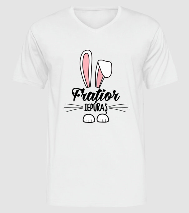 iepuraș frățior model alb pe tricou