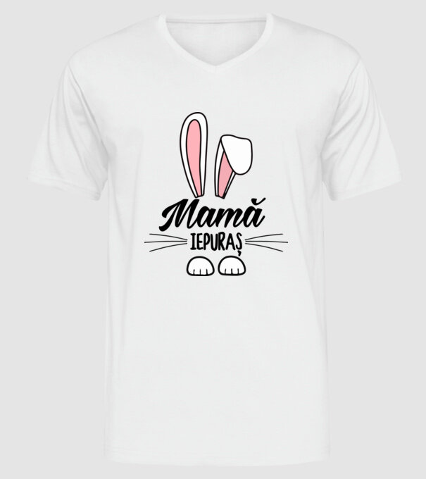 iepuraș mamă model alb pe tricou