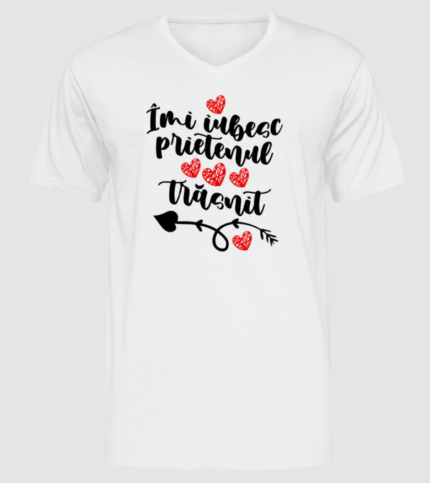 Îmi iubesc prietenul trăsnit model alb pe tricou