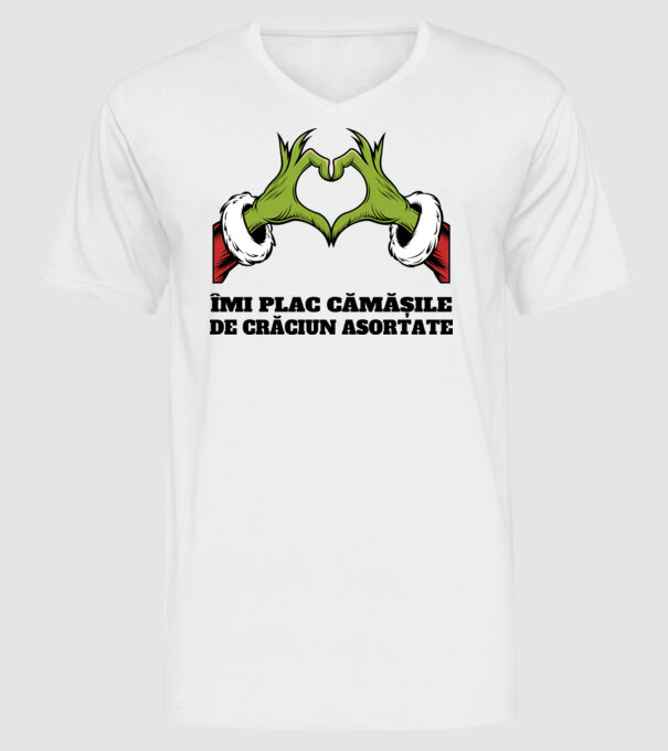 Îmi plac cămășile de crăciun asortate alb model alb pe tricou