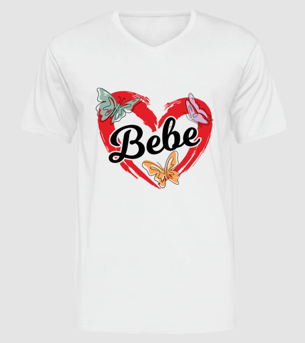 Bebe model alb pe tricou