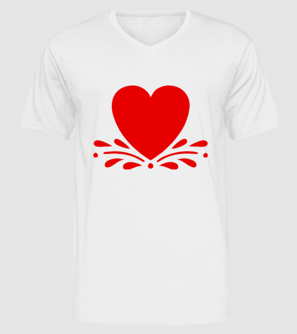 inimă Valentine model alb pe tricou