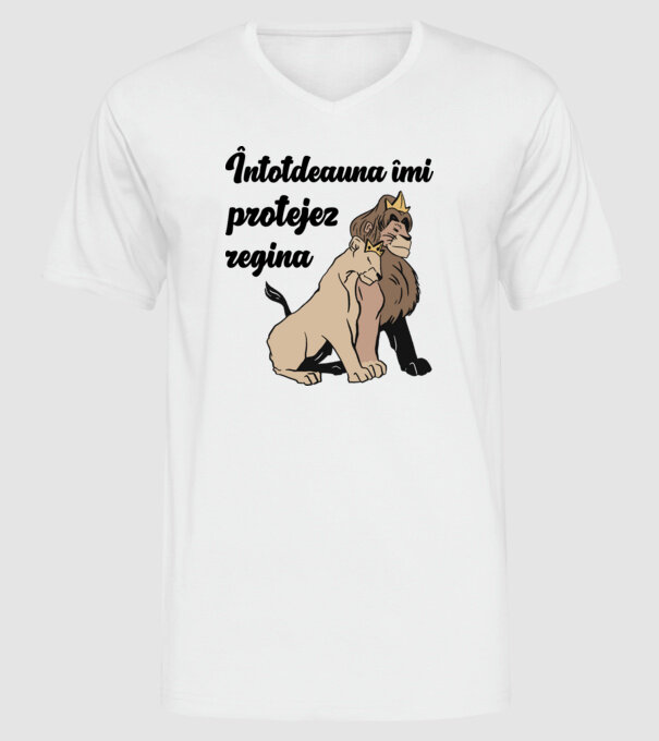 Întotdeauna îmi protejez regina model alb pe tricou