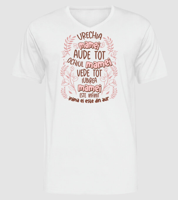 Iubirea mamei este infinit model alb pe tricou