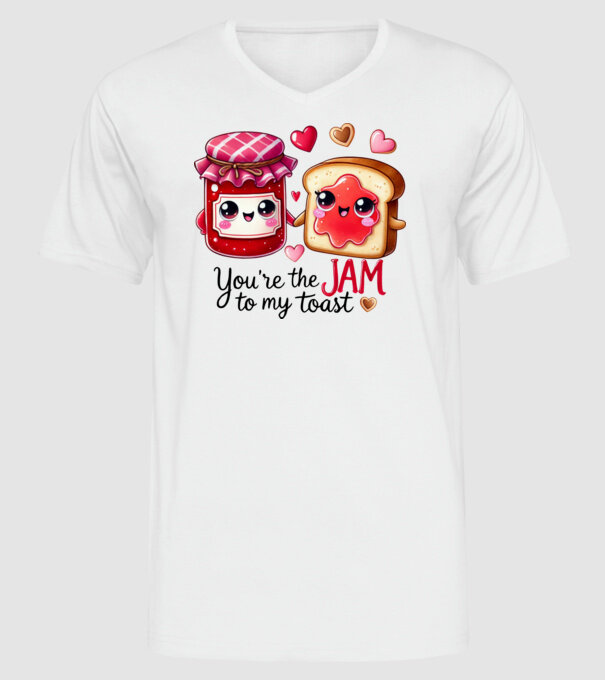 Jam to my Toast model alb pe tricou