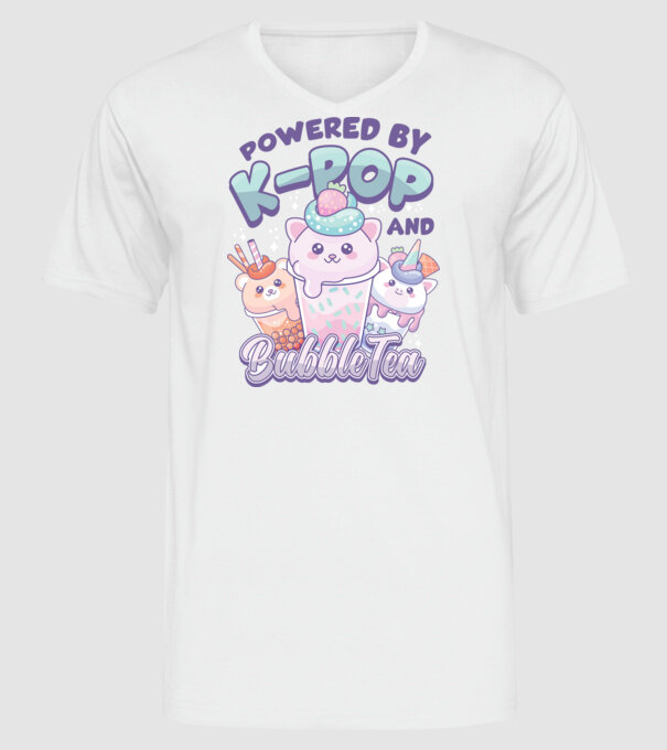K-POP BUBBLE TEA model alb pe tricou