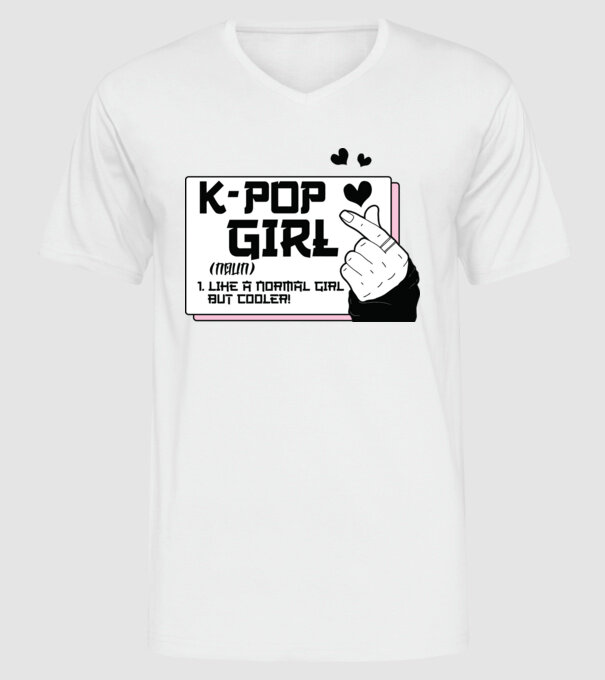 K-POP FANGIRL model alb pe tricou