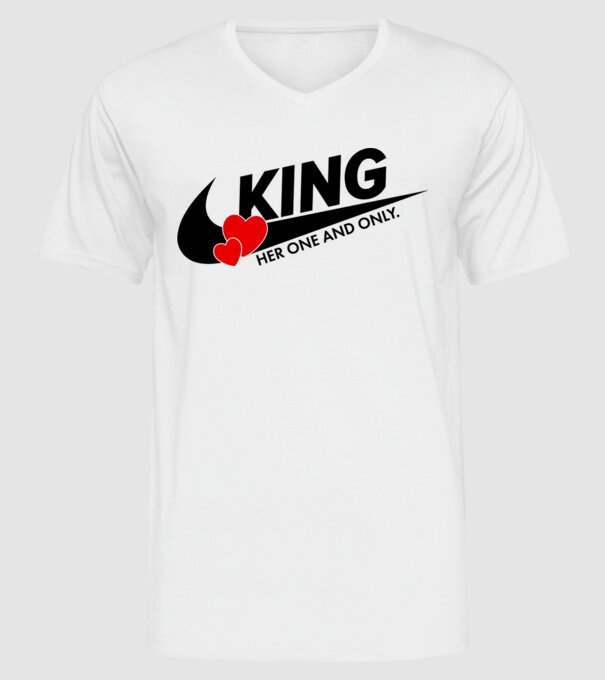 King model alb pe tricou