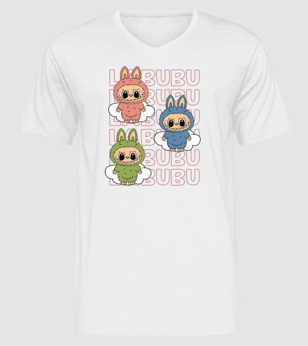 LABUBU model alb pe tricou