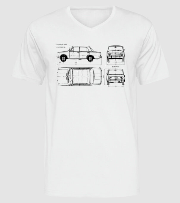 Lada model alb pe tricou