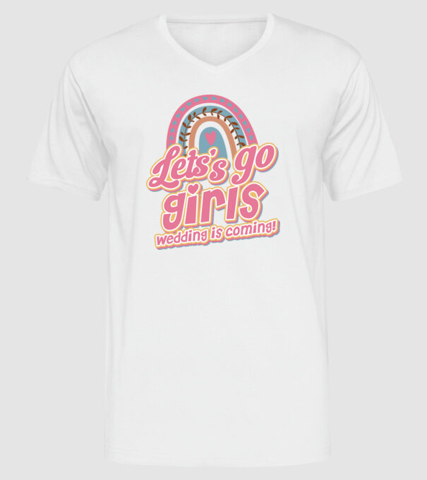 Lets go girls model alb pe tricou