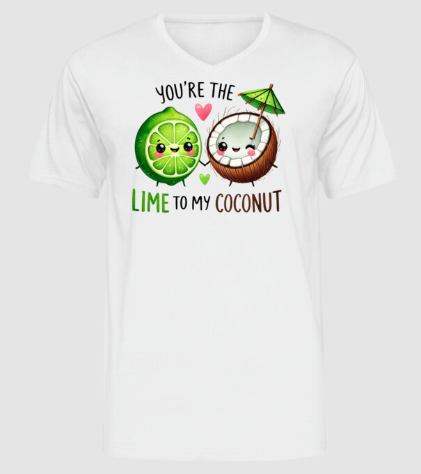 Lime to my Coconut model alb pe tricou