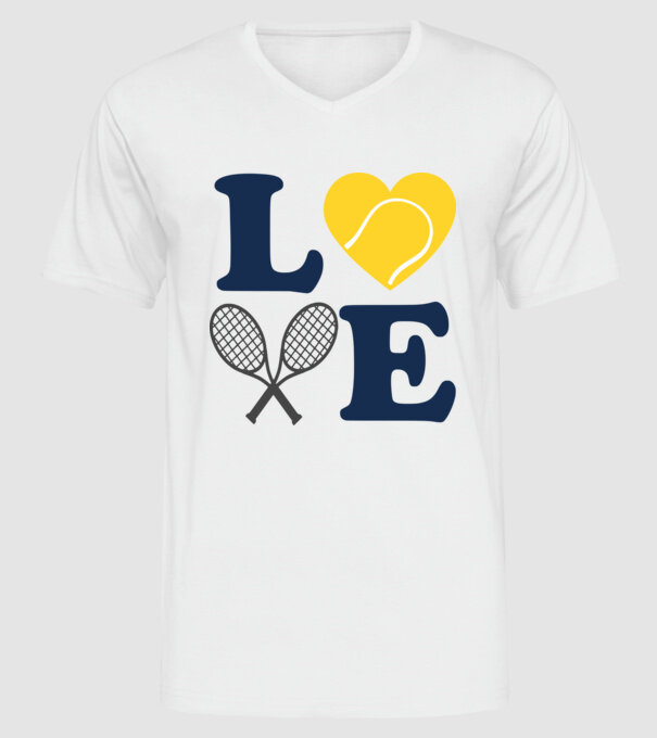 LOVE Tennis model alb pe tricou