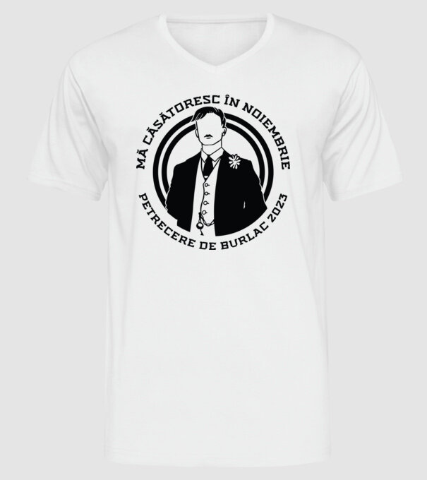 mă căsătoresc în noiembrie - petrecere de burlac model alb pe tricou