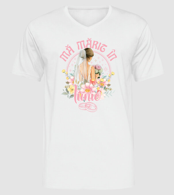 mă mărit - în iunie model alb pe tricou
