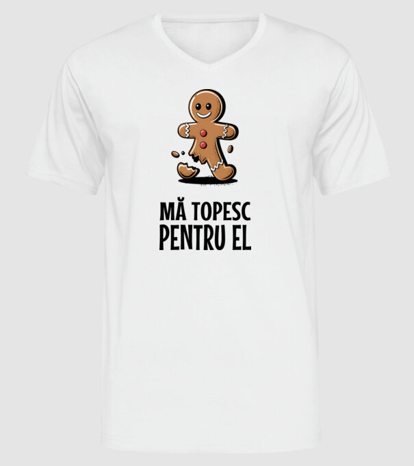 Mă topesc pentru el alb model alb pe tricou