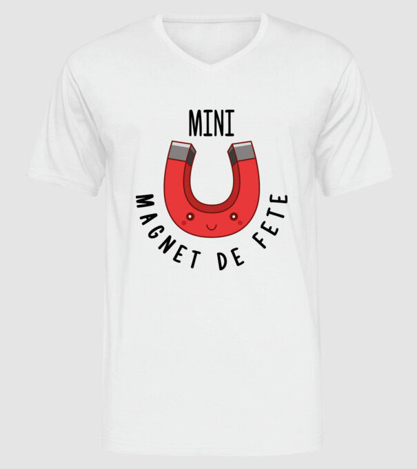 Mini magnet de fete model alb pe tricou