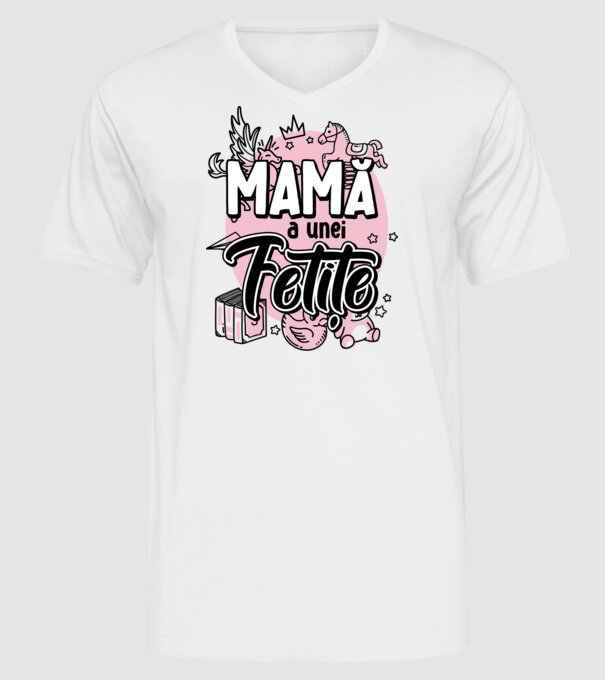 Mamă a unei fetițe model alb pe tricou