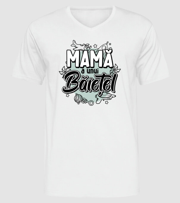 Mamă a unui băiețel model alb pe tricou
