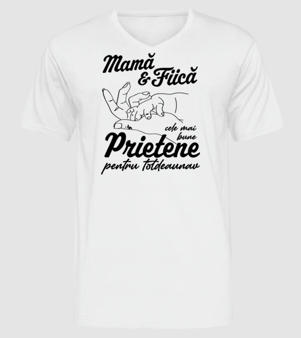 Mamă & fiică - cele mai bune prietene pentru totdeauna model alb pe tricou