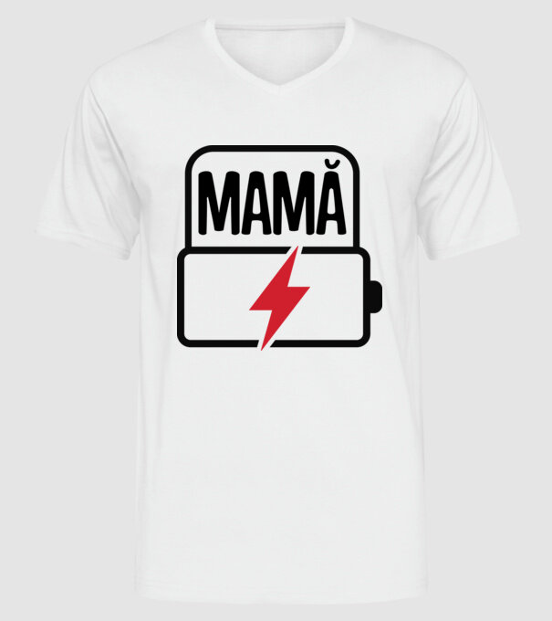Mamă la încărcat model alb pe tricou