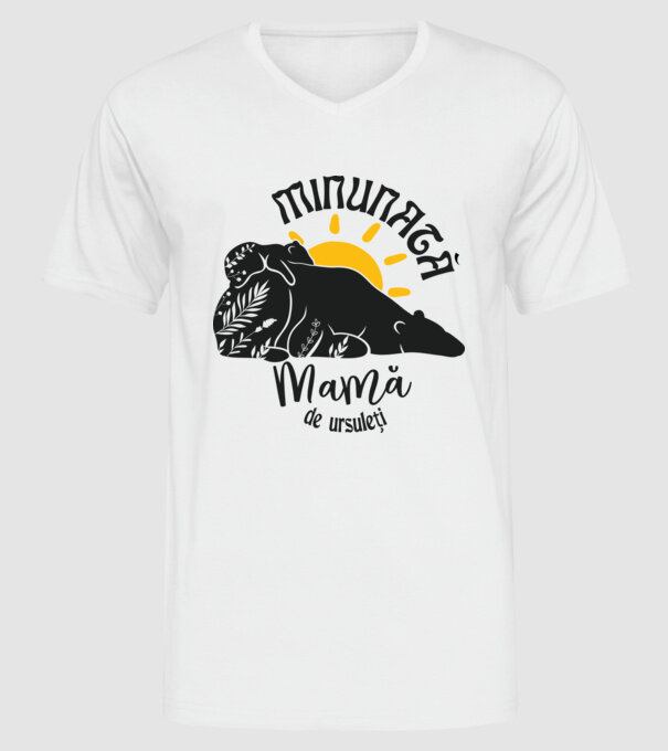 Minunată mamă de ursuleți model alb pe tricou