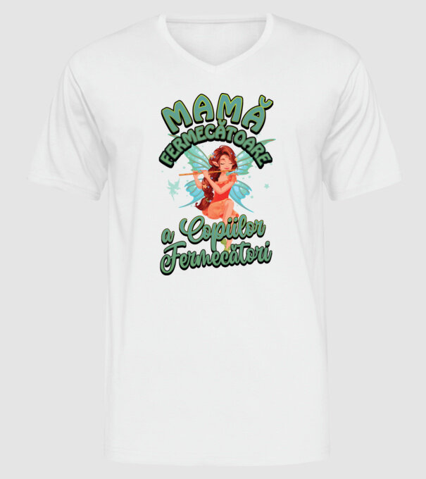 Mamă fermecătoare a copiilor fermecători model alb pe tricou