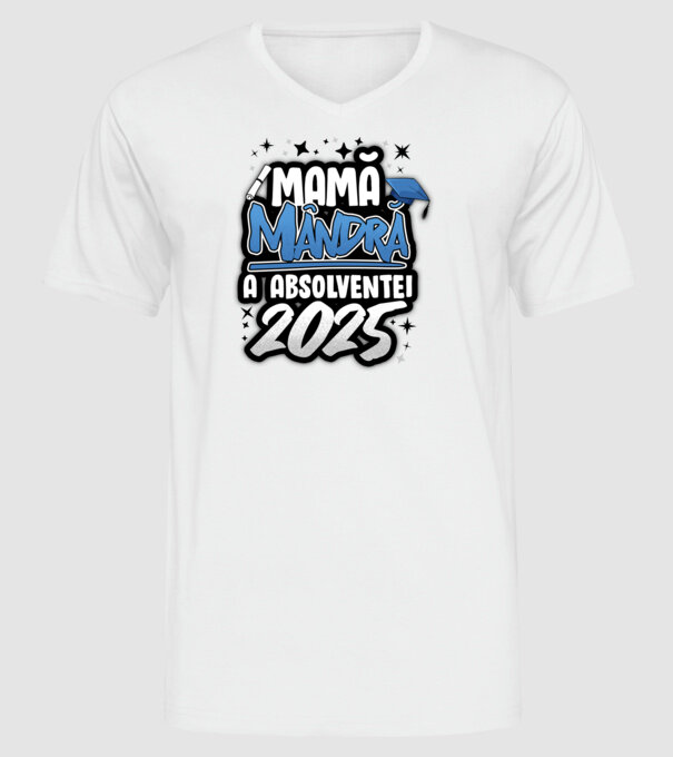 Mamă Mândră a absolventei model alb pe tricou