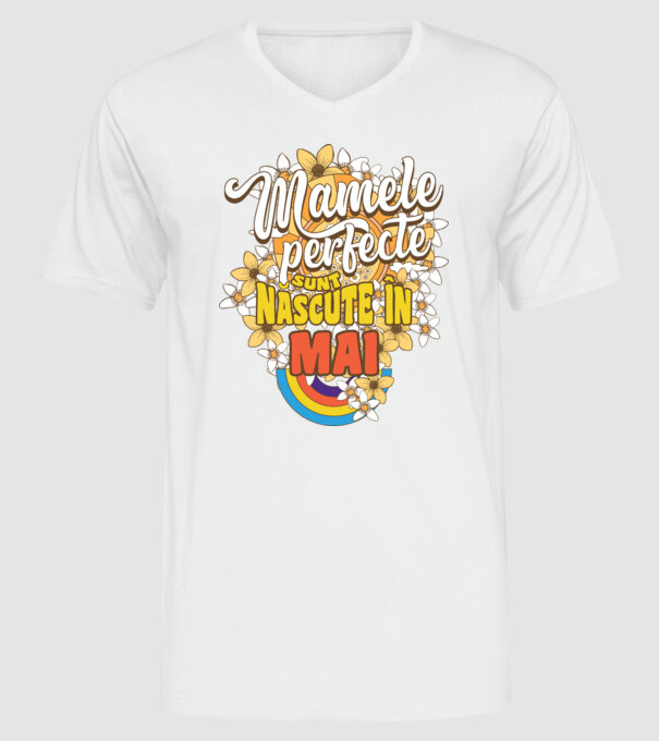 Mamele perfecte sunt născute în mai. model alb pe tricou
