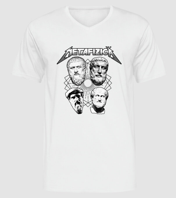 metafizică model alb pe tricou