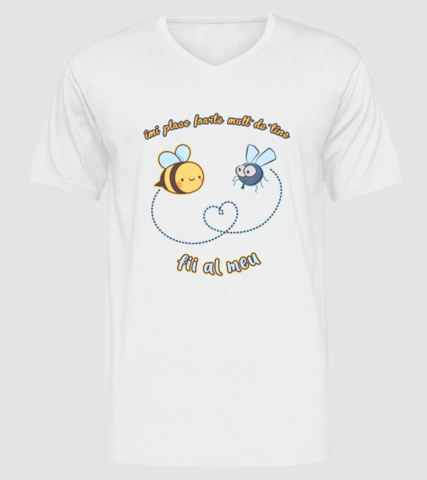 îmi place foarte mult de tine - fii al meu model alb pe tricou