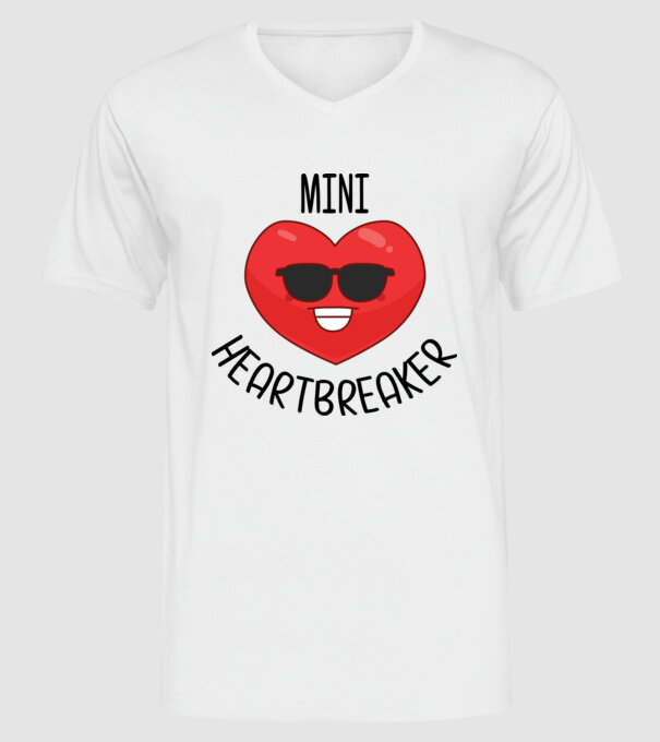 mini heartbreaker model alb pe tricou
