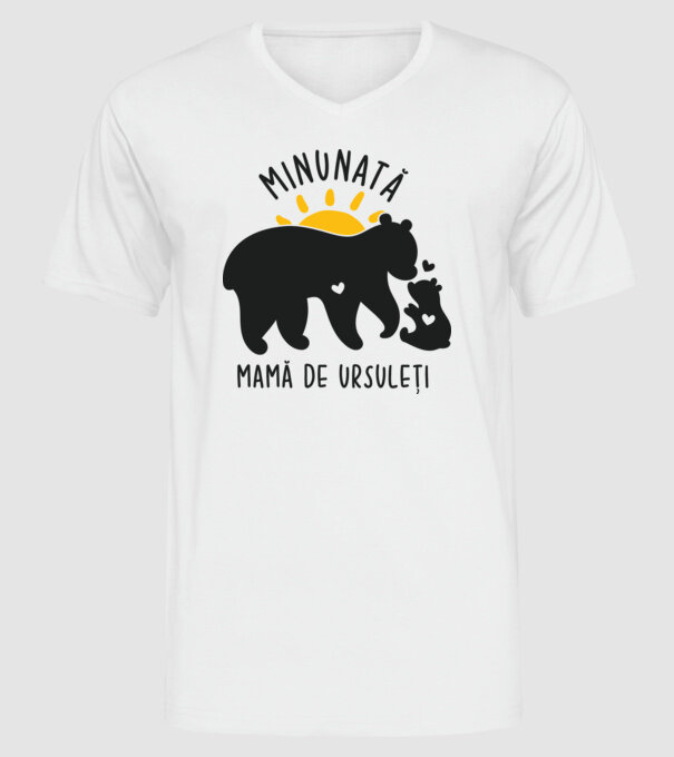 Minunată mamă de ursuleți model alb pe tricou