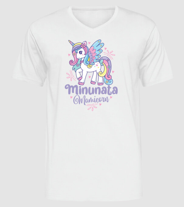 Minunata Mamicorn model alb pe tricou